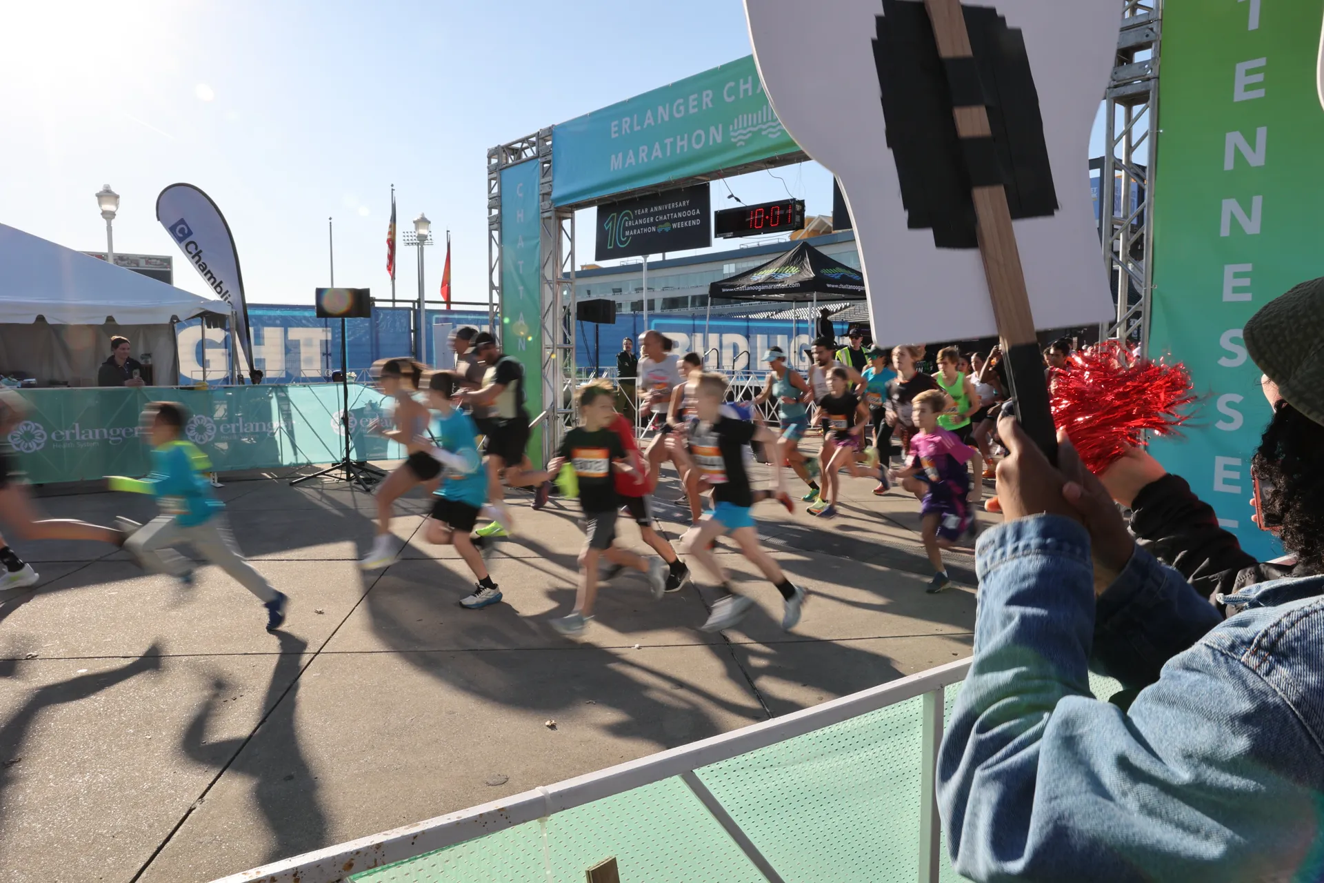 racers crossing start line