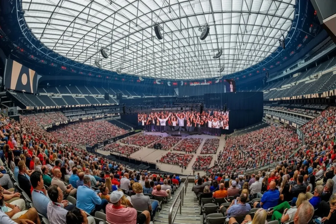 Largest Corporate Production in Allegiant Stadium produced by LEO Events.